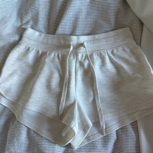 Aritzia TNA Waffle Knit Cream Shorts